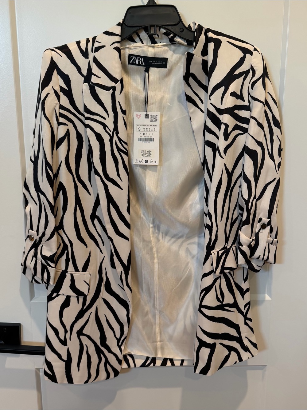 NWT Zara zebra print blazer